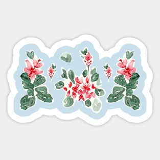 watercolor floral soft red peach color design Sticker